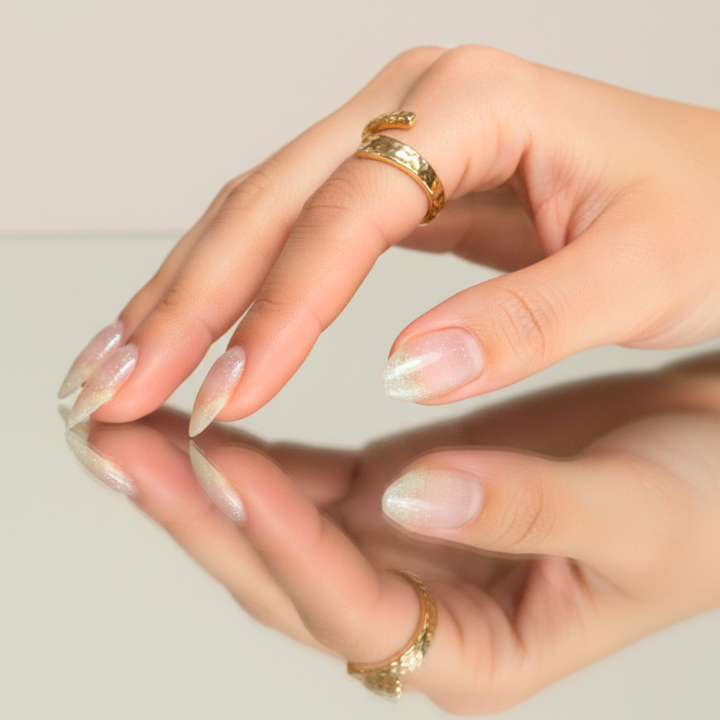 ANEL CAMADA BRUTA - REVESTIDO A OURO 18K