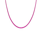 GARGANTILHA RIVIERA CRAVEJADA COM ZIRCÔNIA RUBI ROSE - PRATA 925