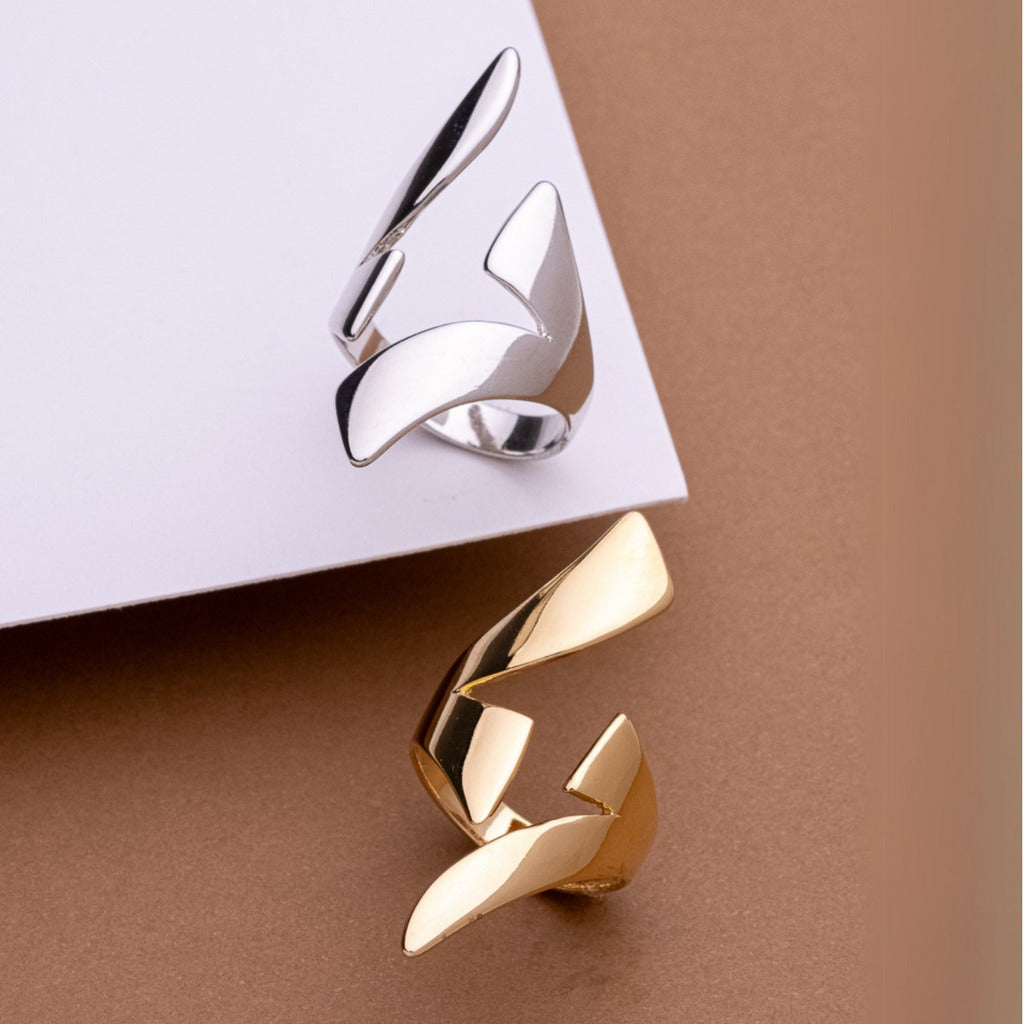 ANEL FENDA PROFUNDA - REVESTIDO A OURO 18K