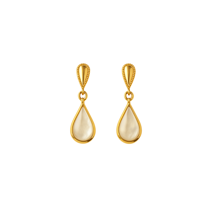 BRINCO VÉU DA MANHÃ COM PÉROLA SHELL - REVESTIDO A OURO 18K