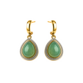 BRINCO QUARTZO VERDE PEROLADO - REVESTIDO A OURO 18K