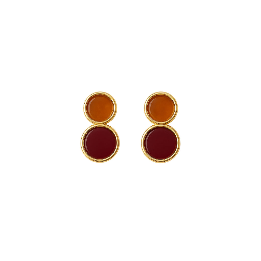 BRINCO DUETO - BANHADO A OURO 18K E ESMALTADO