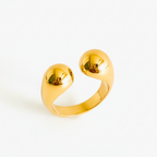 ANEL ALMAS GEMEAS - REVESTIDO A OURO 18K