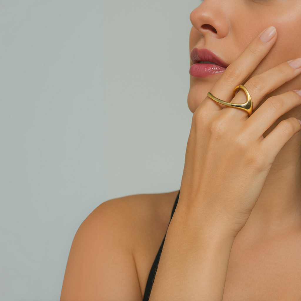 ANEL VENTO DE OUTONO - REVESTIDO A OURO 18K