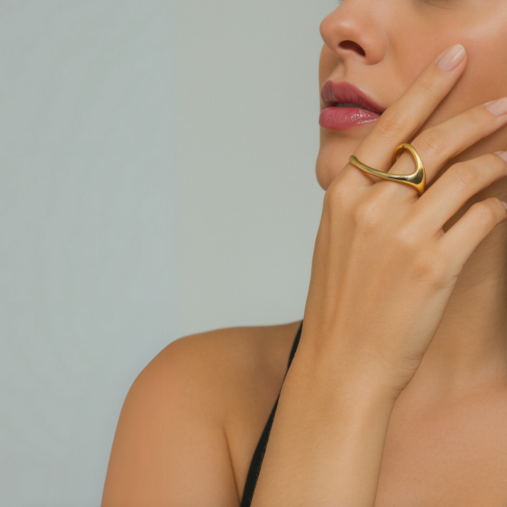 ANEL VENTO DE OUTONO - REVESTIDO A OURO 18K