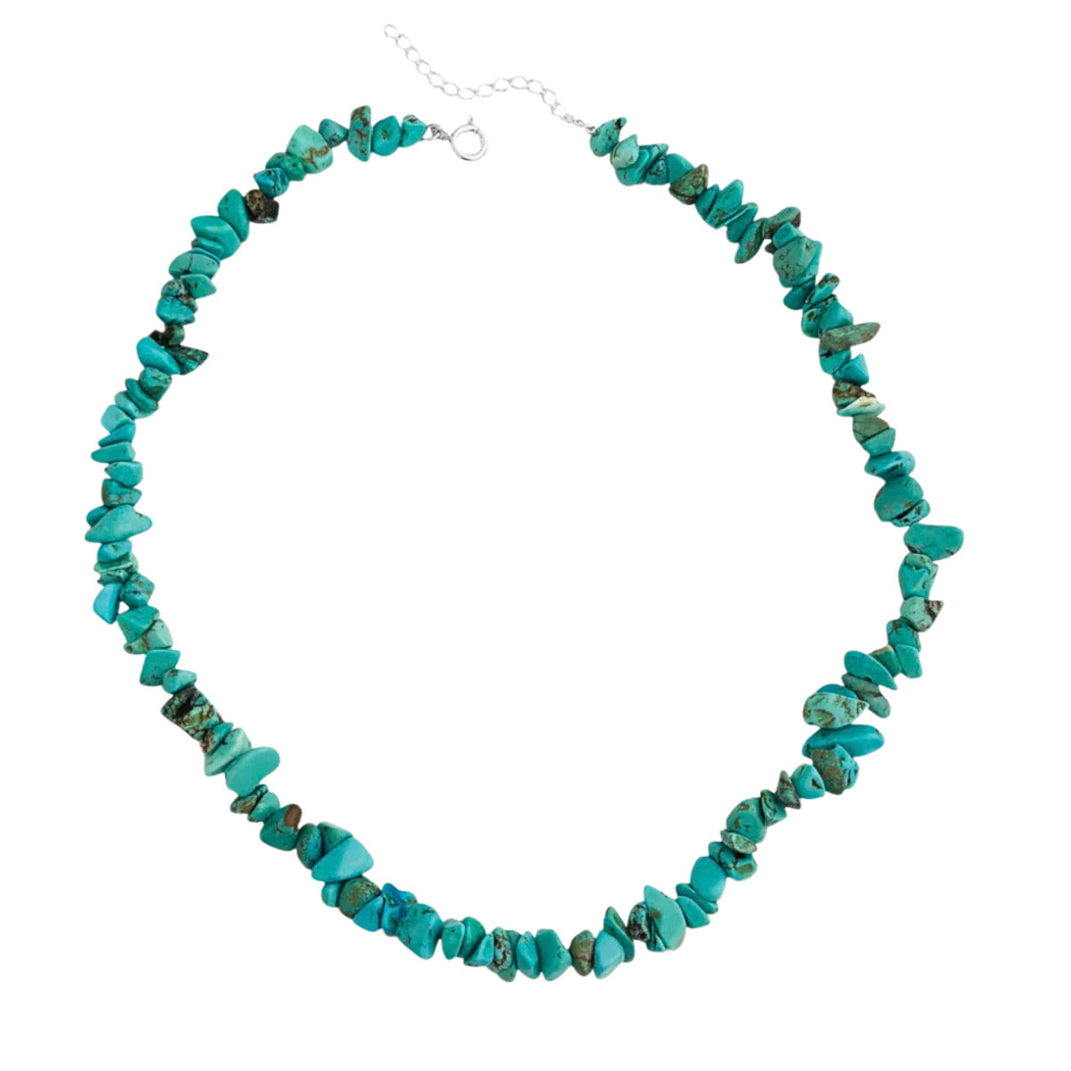 COLAR DE CASCALHO TURQUESA AZUL - PRATA 925