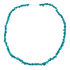 COLAR DE CASCALHO TURQUESA AZUL LONGO - PRATA 925