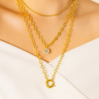 COLAR ELO FLORAL - BANHADO A OURO 18K