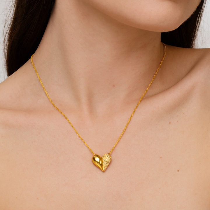 COLAR AMOR EM DUAS FORMAS - REVESTIDO A OURO 18K