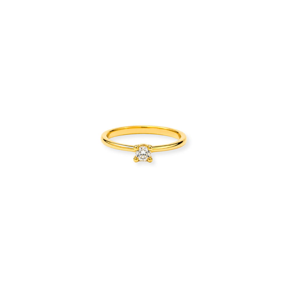 ANEL SOLITÁRIO BELLE - BANHADO A OURO 18K
