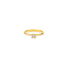 ANEL SOLITÁRIO BELLE - BANHADO A OURO 18K