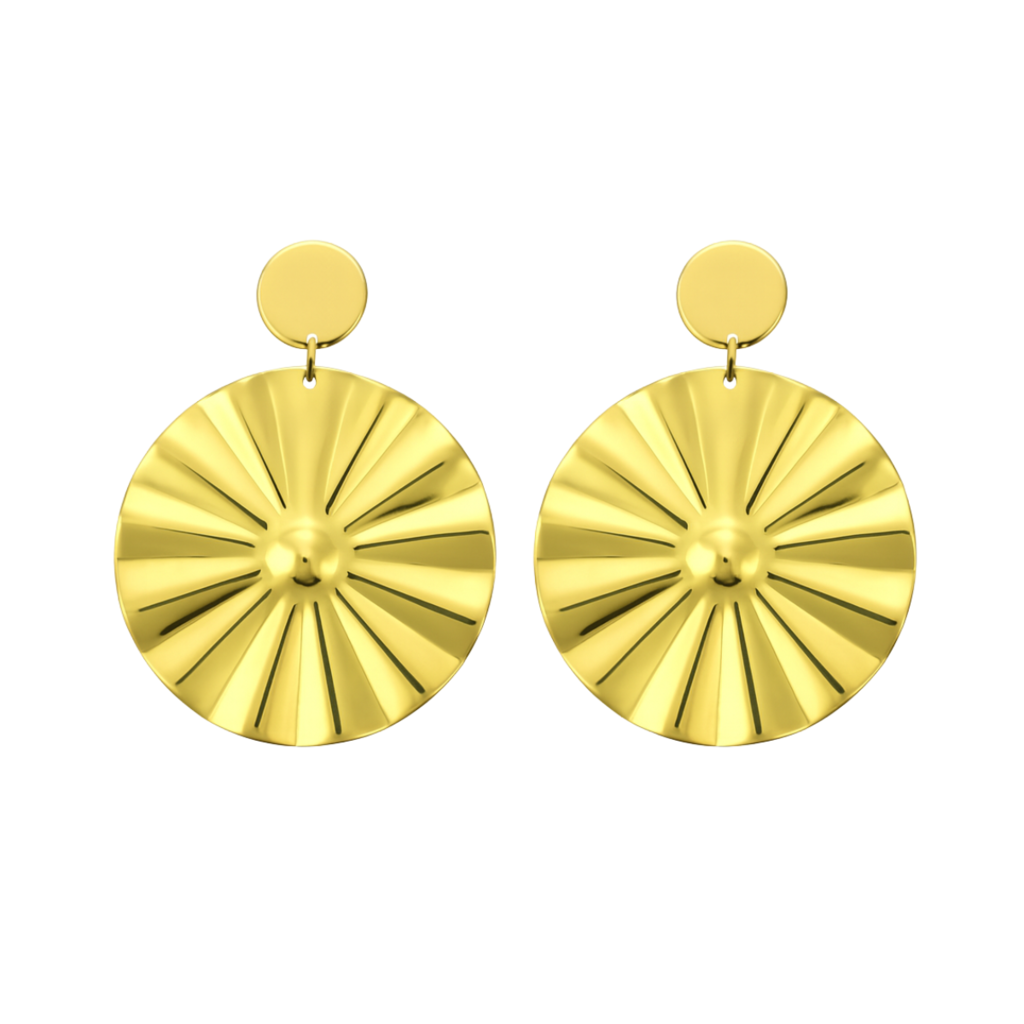 BRINCO DISCO DE FOGO - REVESTIDO A OURO 18K