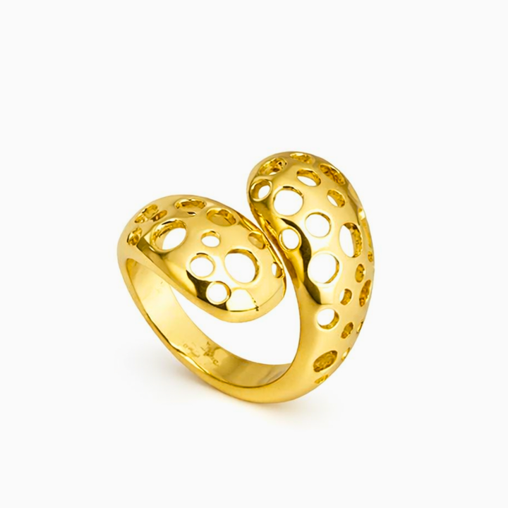 ANEL CORAL - REVESTIDO A OURO 18K