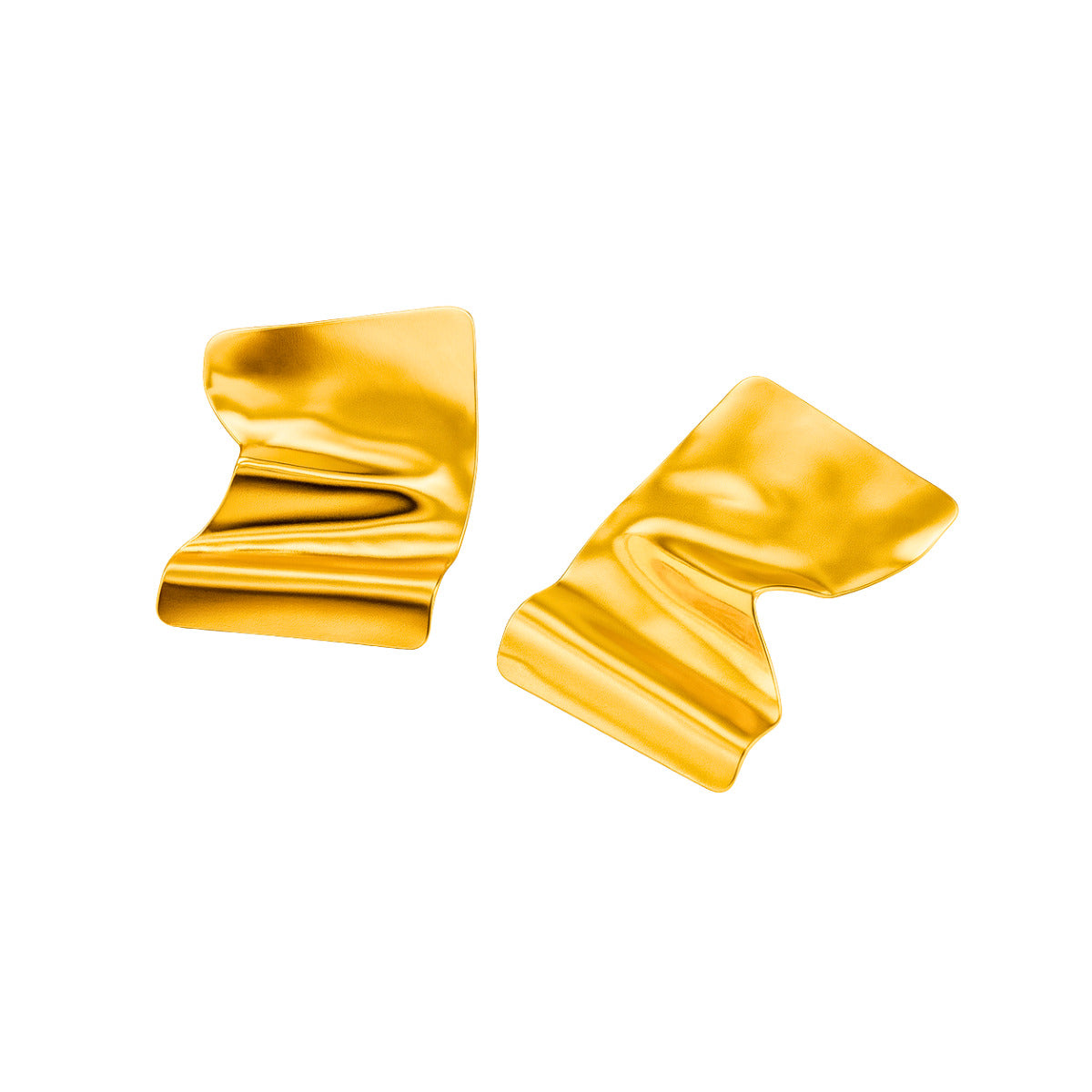 BRINCO SQUARE ORGÂNICO - BANHADO A OURO 18K
