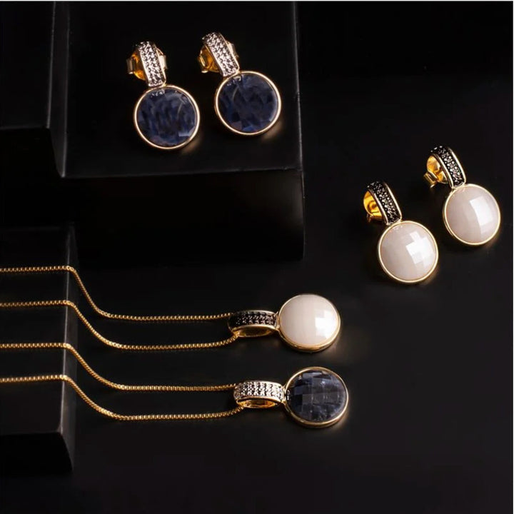 CONJUNTO ESTRELA PEROLADA - REVESTIDO A OURO 18K