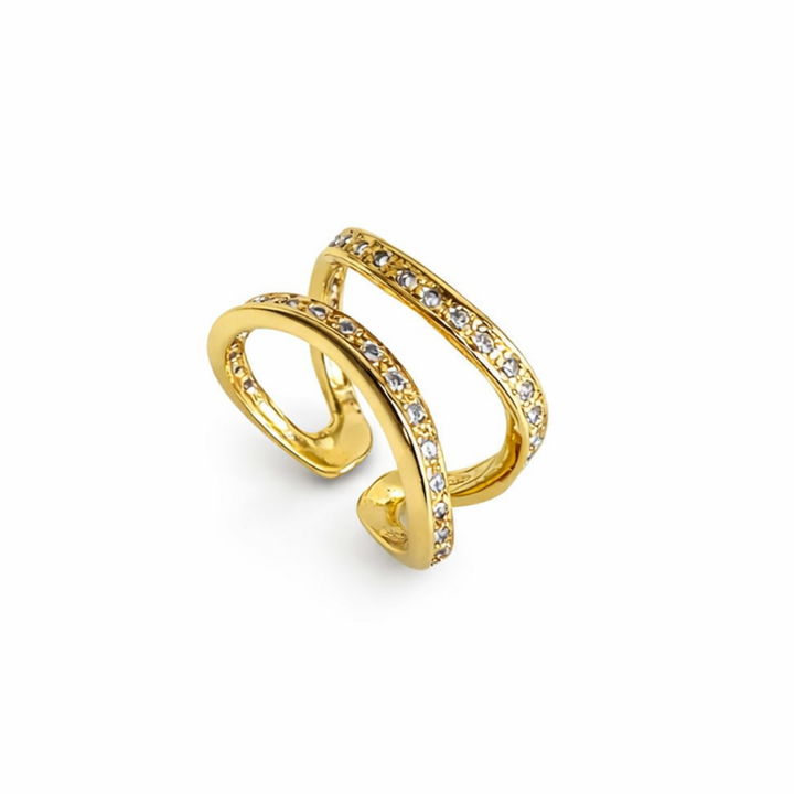 ANEL RASTRO DE ESTRELA - REVESTIDO A OURO 18K