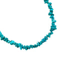 COLAR DE CASCALHO TURQUESA AZUL LONGO - PRATA 925