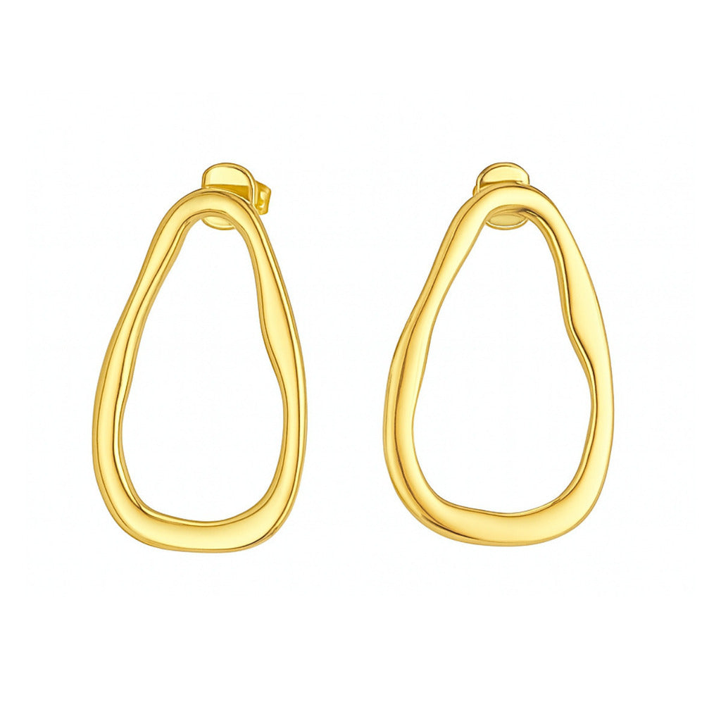 BRINCO CONTORNO ORGÂNICO - REVESTIDO A OURO 18K