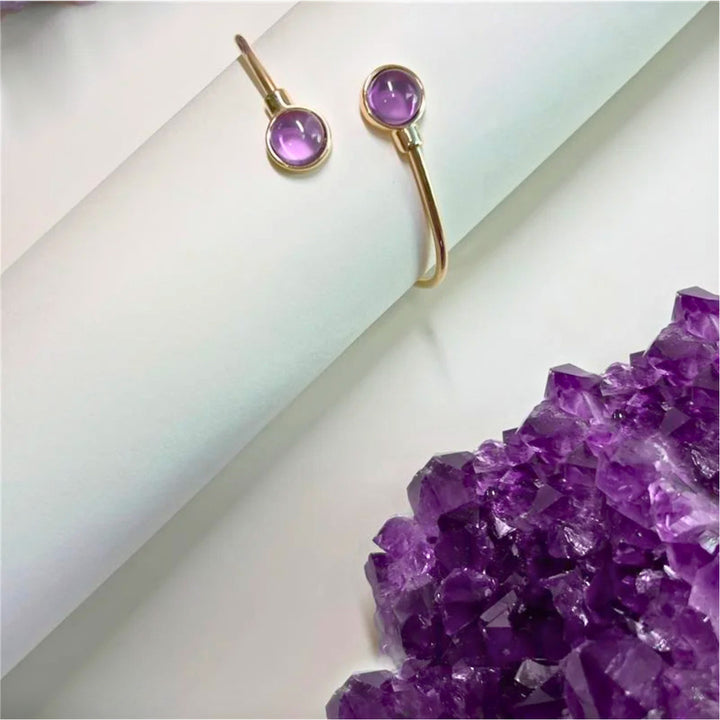 BRACELETE ORBE AMETISTA - REVESTIDO A OURO 18K