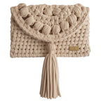 BOLSA  TRAMA TASSEL AREIA - FEITA À MÃO