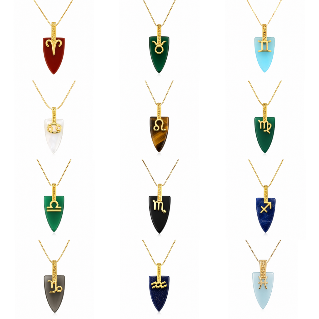 COLAR  ASTRA ZODIAC - BANHADO A OURO 18K