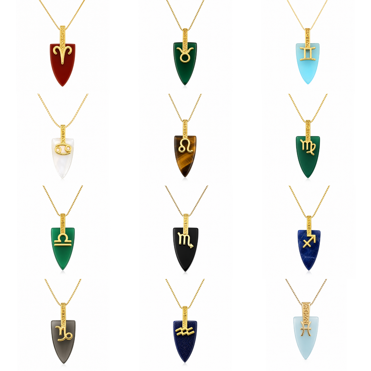 COLAR  ASTRA ZODIAC - BANHADO A OURO 18K