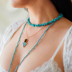 COLAR DE CASCALHO TURQUESA AZUL - PRATA 925
