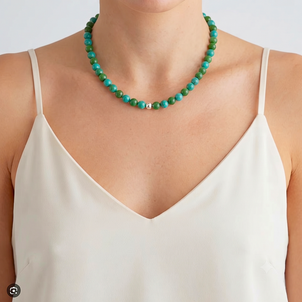 COLAR DE TURQUESA ZIAN - PRATA 925